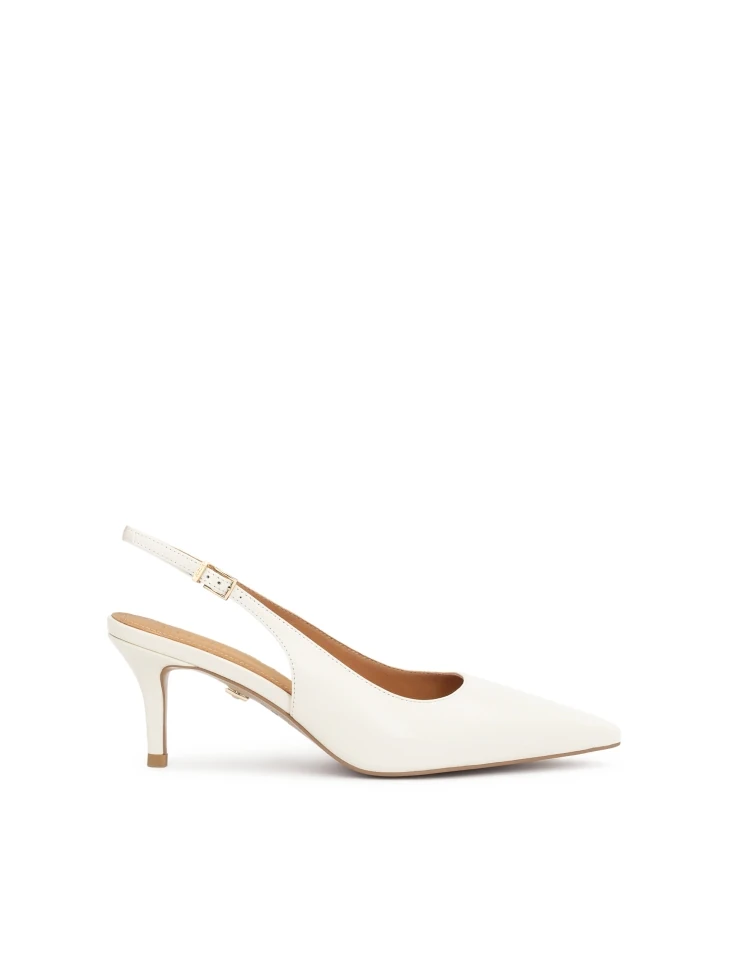 kazar White pumps with open heel from Wedding Collection