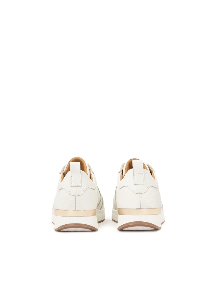 Kazar White Sneakers Decorated With KAZAR Monograms