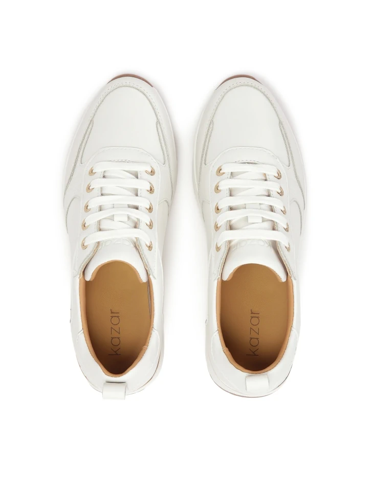 Kazar White Sneakers Decorated With KAZAR Monograms