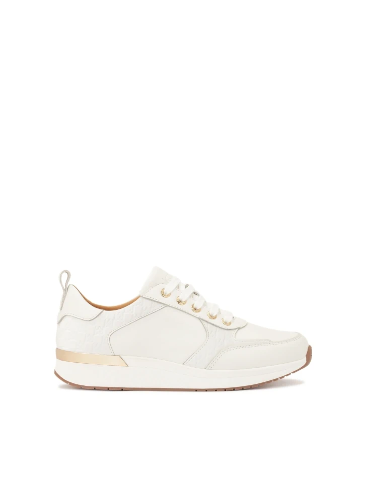 kazar White sneakers decorated with KAZAR monograms