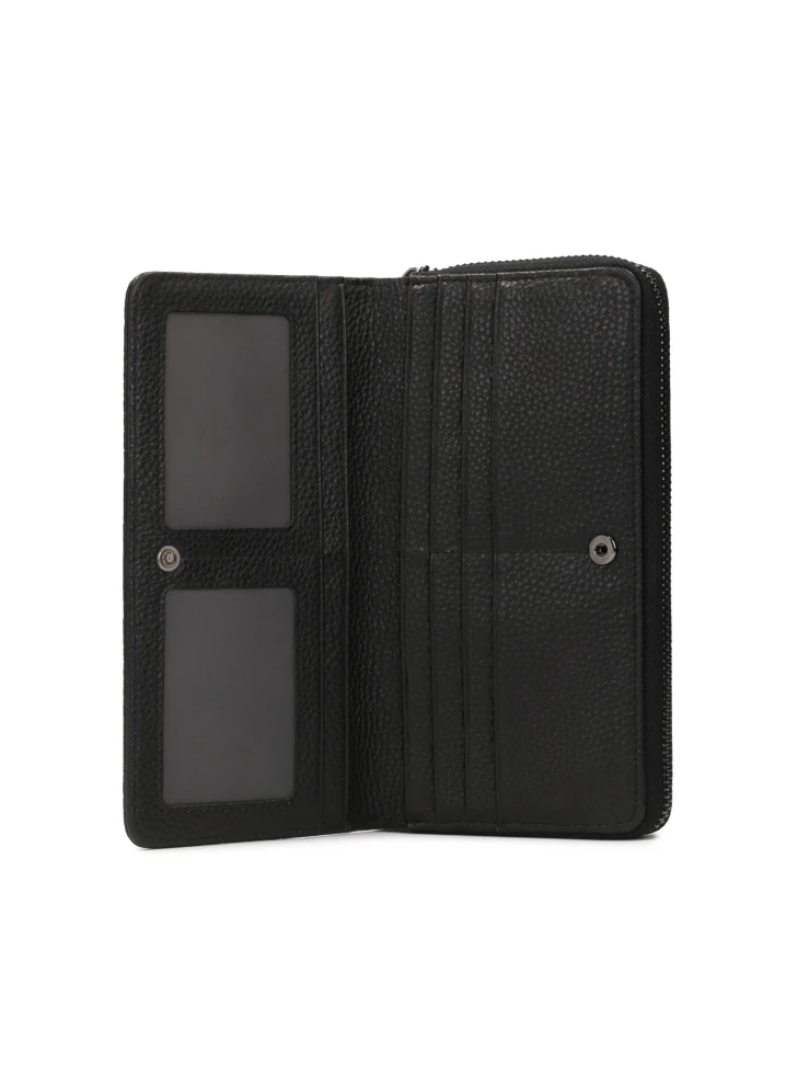 Kazar Women's Embossed Leather Wallet With Zippered Closure