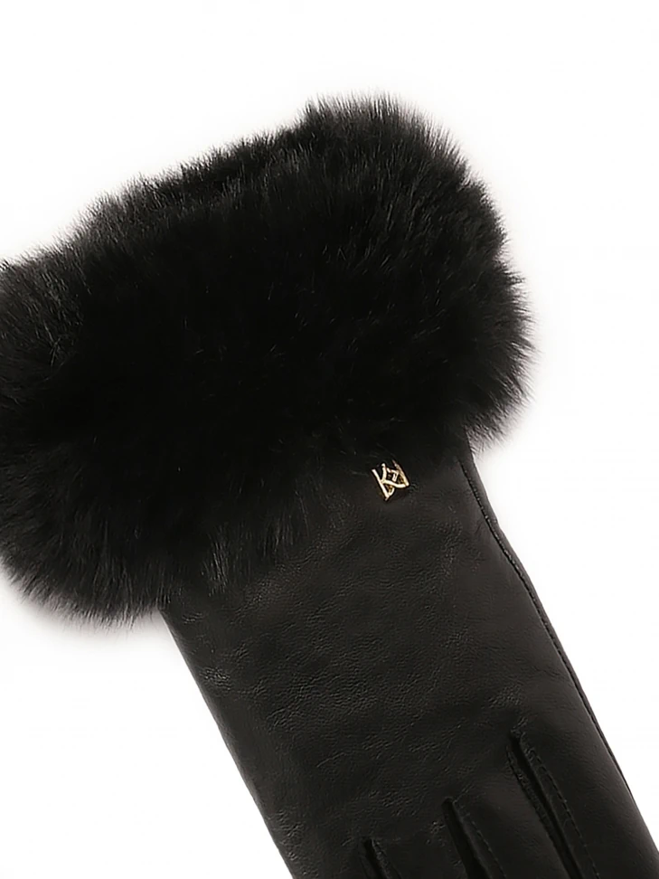 Kazar Women's Insulated Gloves Made Of Leather And Faux Fur