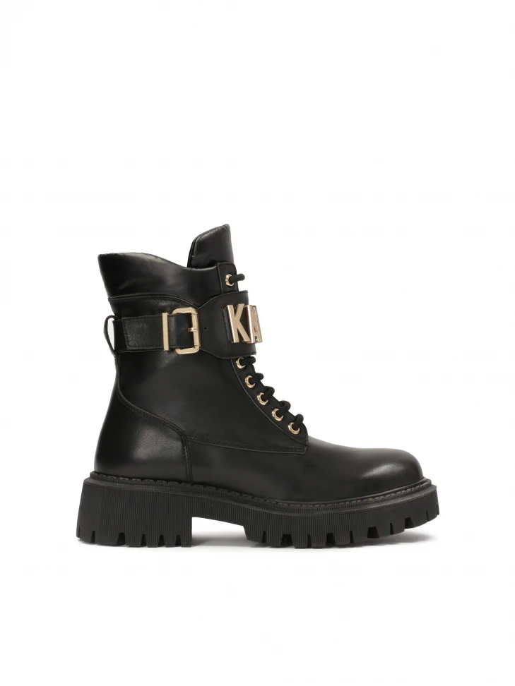 kazar Women's leather boots decorated with metal lettering