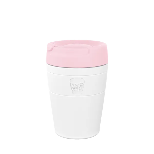 keep cup Traveller - M 12oz White Pashmak Pink