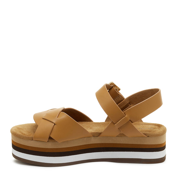 Kelsi Dagger Breeze Tan Tricolor Platform Sandals
