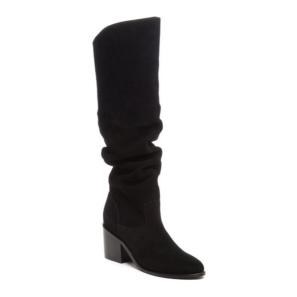 Kelsi Dagger Easton Black Suede Slouchy Boots
