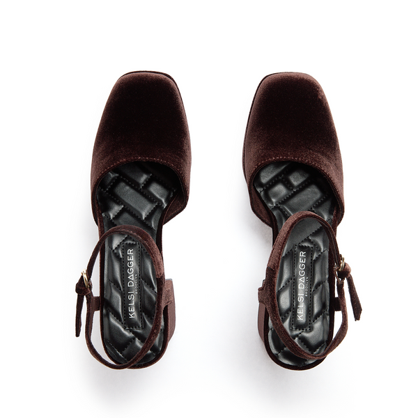 Kelsi Dagger Edna Mahogany Velvet Platform