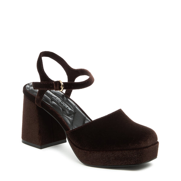 Kelsi Dagger Edna Mahogany Velvet Platform