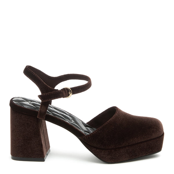 kelsi dagger Edna Mahogany Velvet Platform