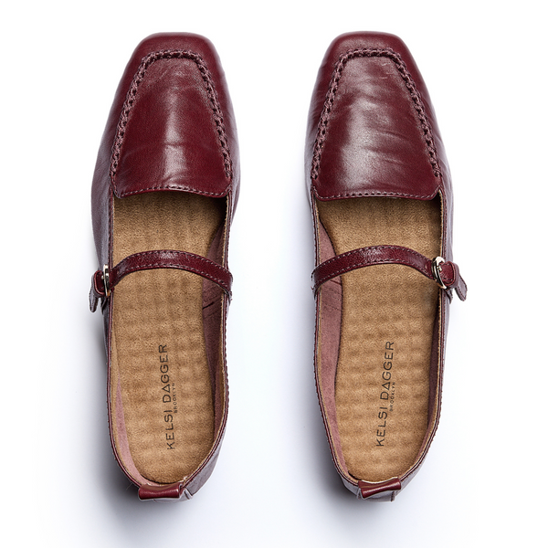 Kelsi Dagger Ferry Merlot Mary Jane Flats