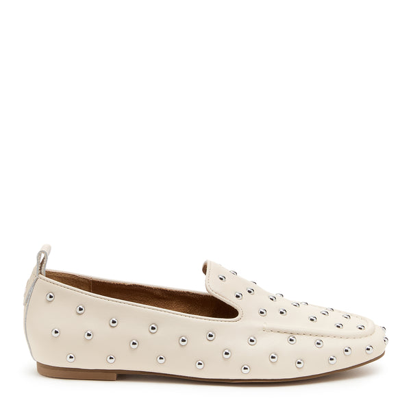 kelsi dagger Finley Cream Stud Loafers