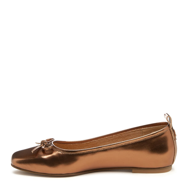 Kelsi Dagger Frankie Cognac Metallic Ballet Flats