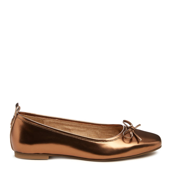 kelsi dagger Frankie Cognac Metallic Ballet Flats