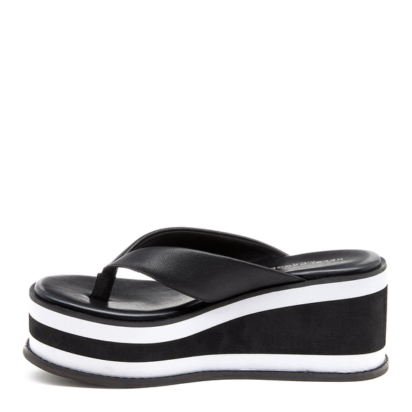 Kelsi Dagger Gigi Black Leather Platform Thong