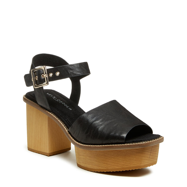 Kelsi Dagger Groove Black Platform Sandals