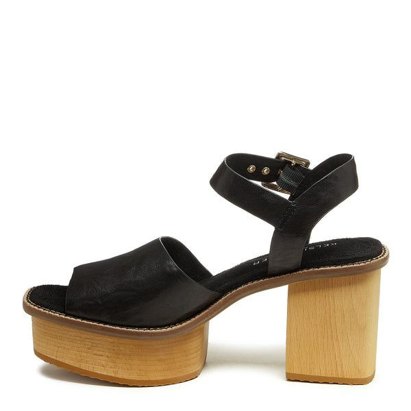 Kelsi Dagger Groove Black Platform Sandals