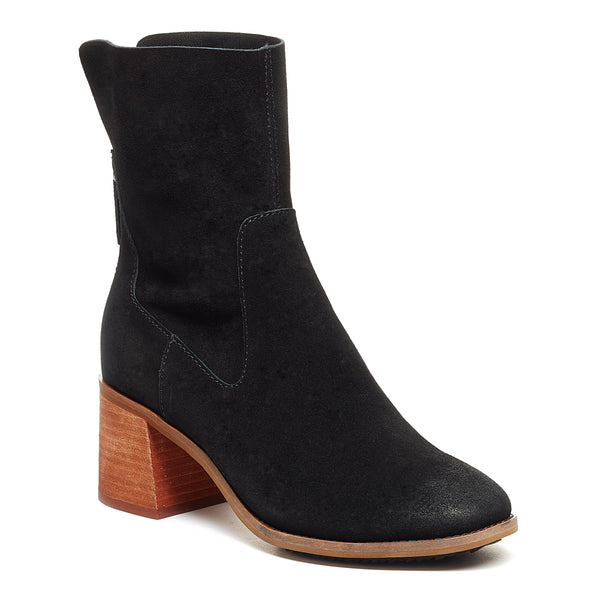 Kelsi Dagger Island Black Suede Wide Width Booties