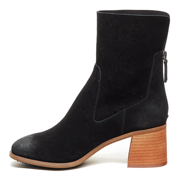 Kelsi Dagger Island Black Suede Wide Width Booties