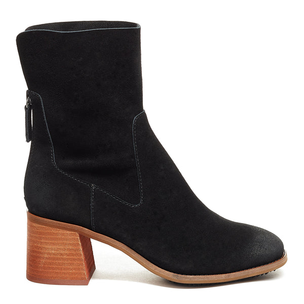 kelsi dagger Island Black Suede Wide Width Booties