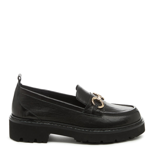 kelsi dagger Jemmie Black Lug Loafer
