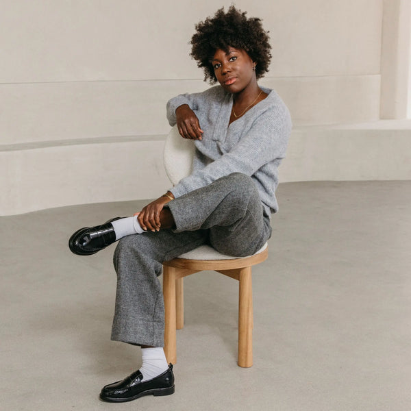 Kelsi Dagger Lens All Black Leather Loafers