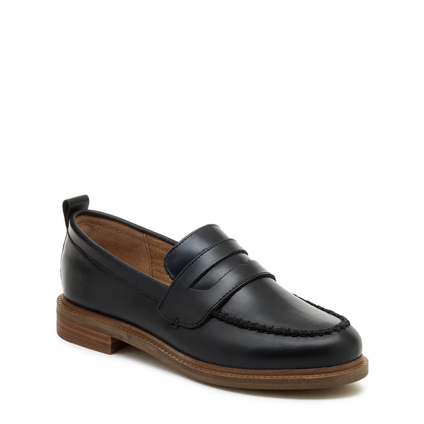 Kelsi Dagger Lens Black Glossy Leather Loafers