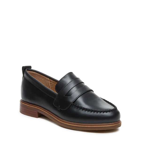 Kelsi Dagger Lens Black Glossy Wide Width Loafers