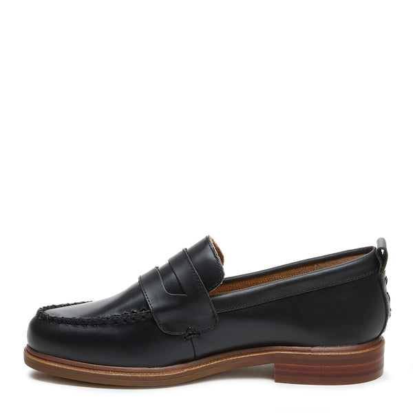Kelsi Dagger Lens Black Glossy Wide Width Loafers