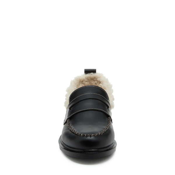 Kelsi Dagger Lens Black Shearling Loafers