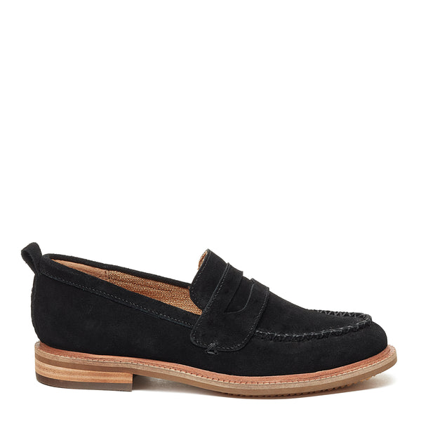 kelsi dagger Lens Black Suede Loafers
