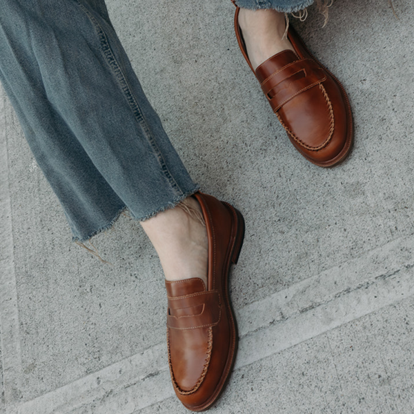 Kelsi Dagger Lens Caramel Leather Loafers