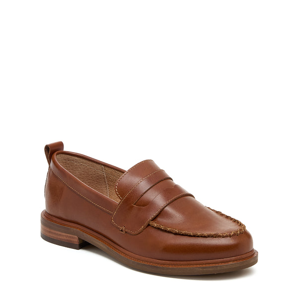 Kelsi Dagger Lens Caramel Leather Loafers