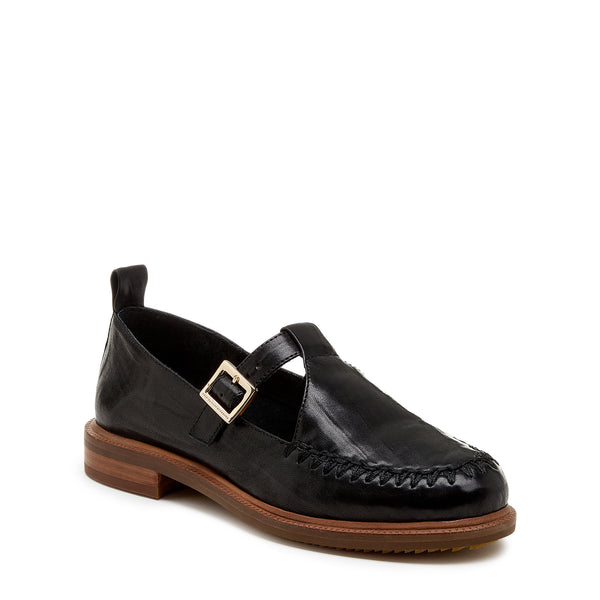 Kelsi Dagger Lou Black T-Strap Mary Jane Loafers