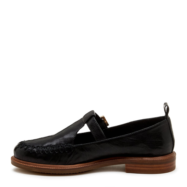 Kelsi Dagger Lou Black T-Strap Mary Jane Loafers