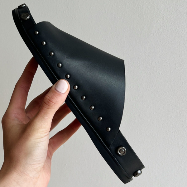 Kelsi Dagger Squish Black Stud Slide Sandals