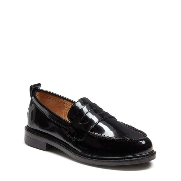 Kelsi Dagger Lens All Black Leather Wide Width Loafers
