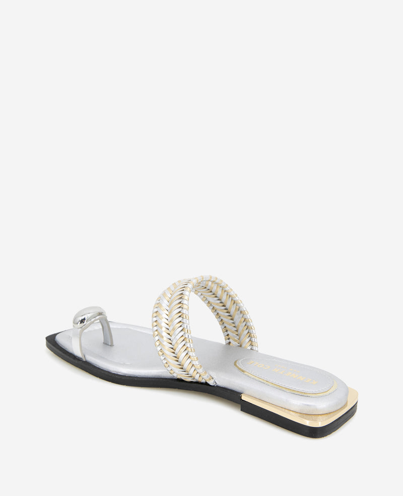 Kenneth Cole Andarna Metallic Woven Toe Ring Sandal