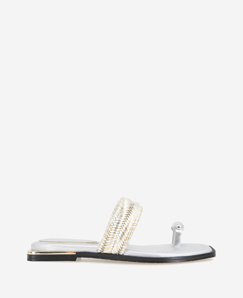 kenneth cole Andarna Metallic Woven Toe Ring Sandal