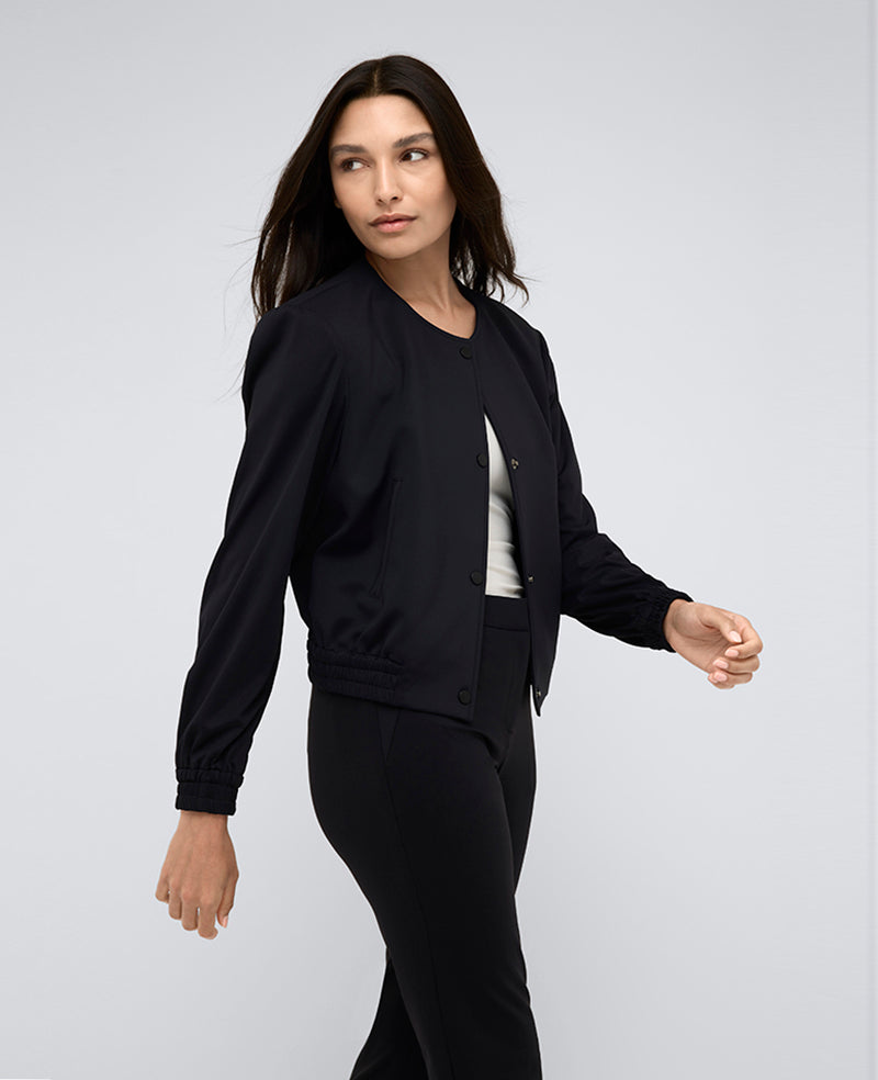 Kenneth Cole Athletic Stretch Collarless Bomber Jacket