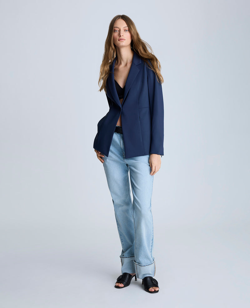 Kenneth Cole Athletic Stretch One Button Notch Collar Jacket