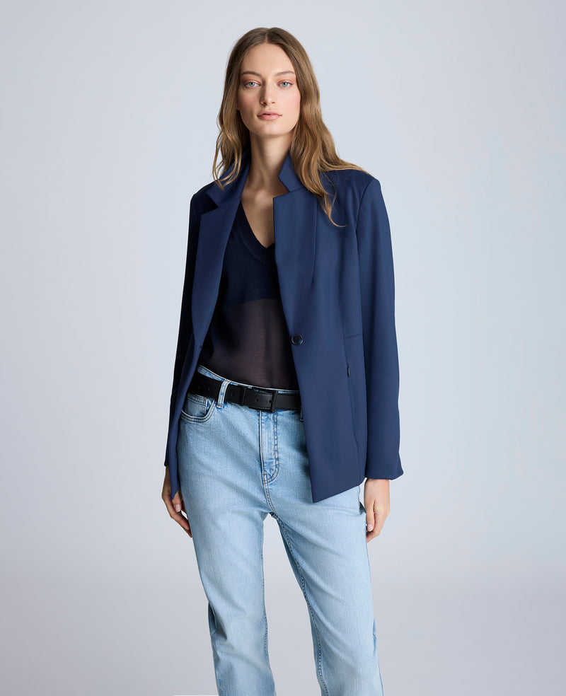 kenneth cole Athletic Stretch One Button Notch Collar Jacket