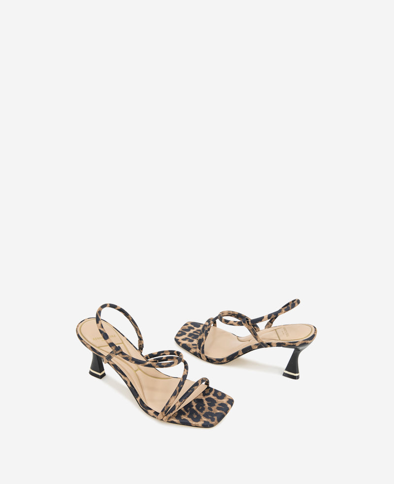 Kenneth Cole Dreama Leopard Print Strappy Heel Sandal