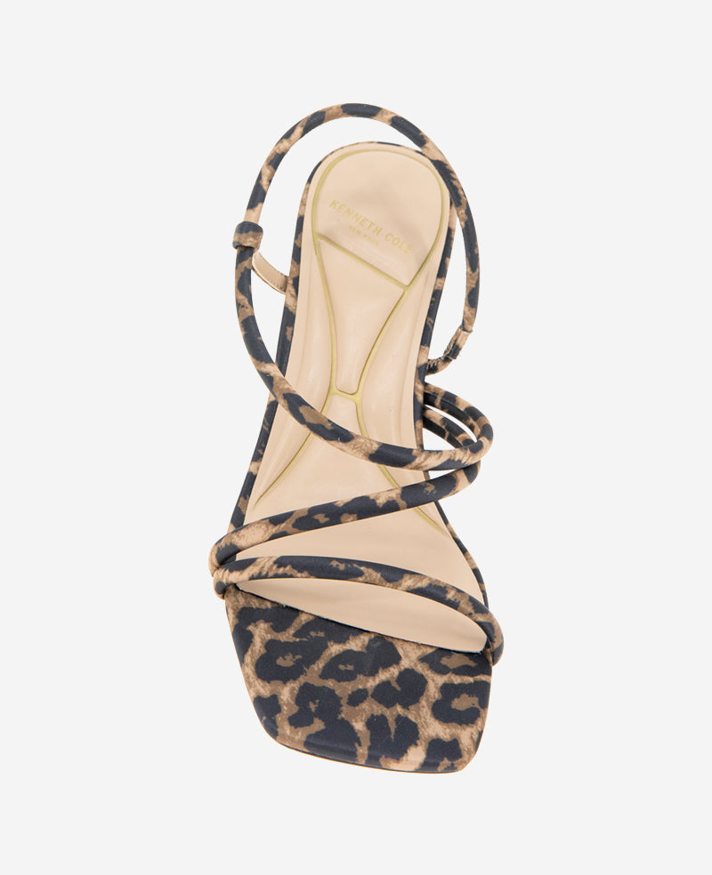 Kenneth Cole Dreama Leopard Print Strappy Heel Sandal