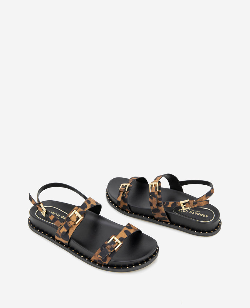 Kenneth Cole Drinity Leopard Print Band Buckle Sandal