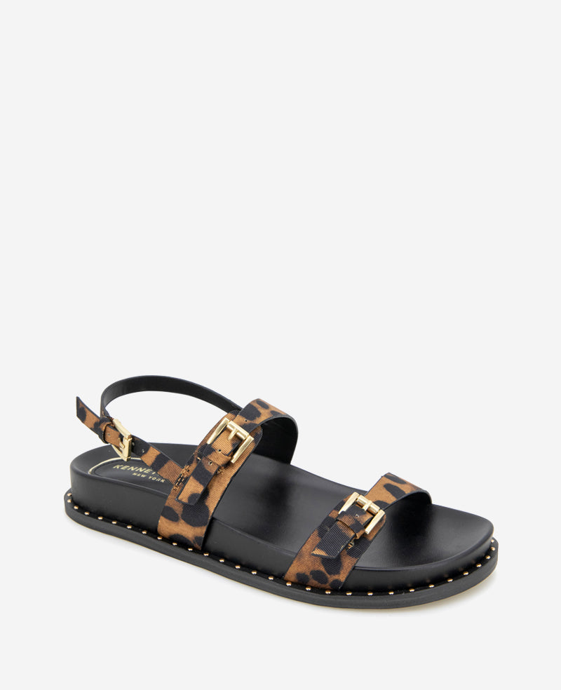 Kenneth Cole Drinity Leopard Print Band Buckle Sandal