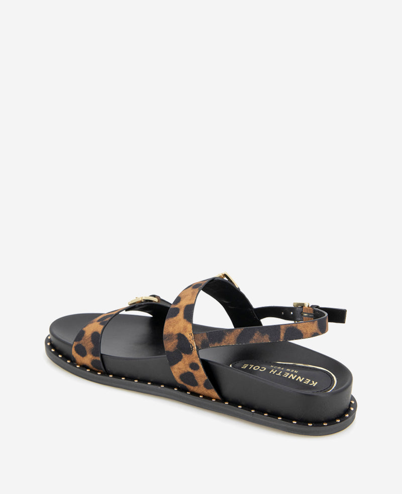 Kenneth Cole Drinity Leopard Print Band Buckle Sandal