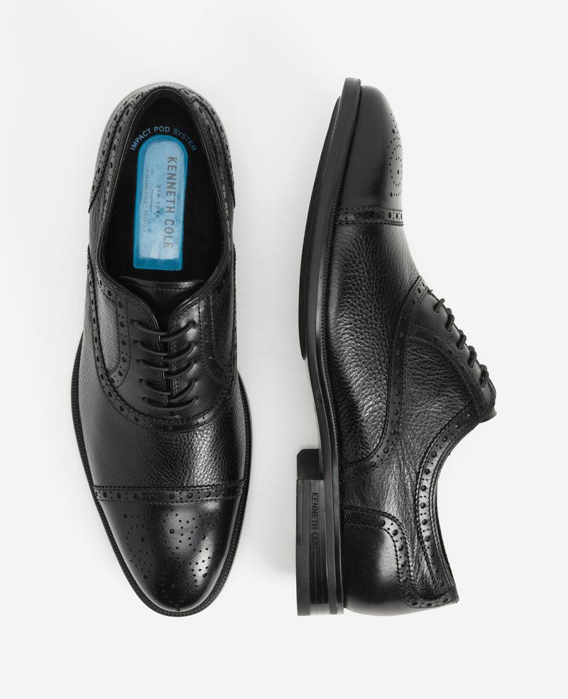 Kenneth Cole Futurepod Leather Lace-Up Oxford With Medallion Cap Toe