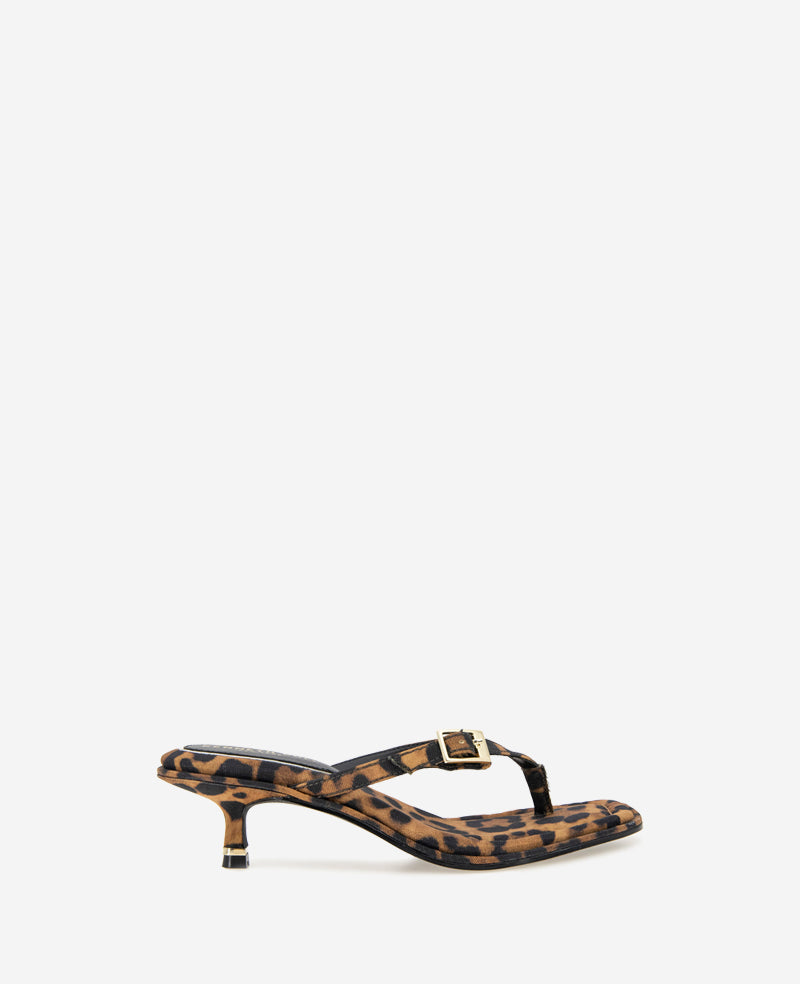 kenneth cole Gillie Leopard Print Kitten Heel Buckle Sandal