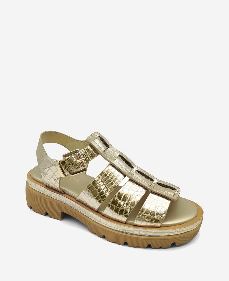 Kenneth Cole Herron Metallic Platform Fisherman Sandal
