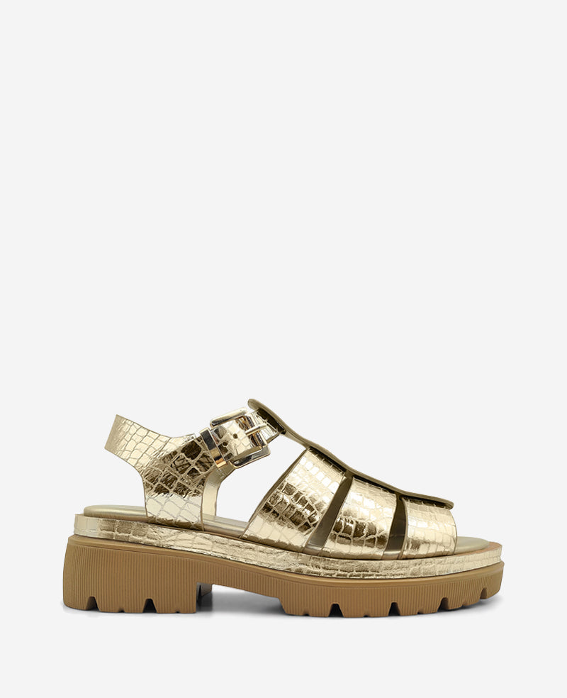 kenneth cole Herron Metallic Platform Fisherman Sandal